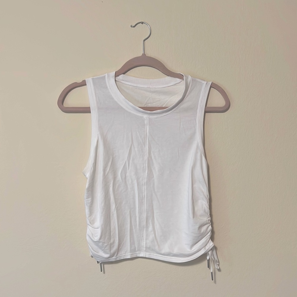 Lululemon cinch it up tank top - white - size 6.